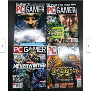 2007 LOT OF 4 PC Gamer Magazines Neverwinter Starcraft LOTR Command & Conquer